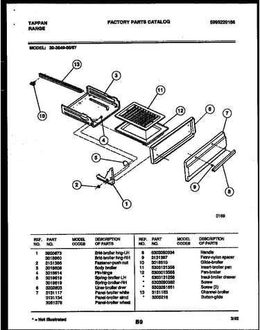 Broiler drawer parts