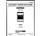 Tappan 30-3991-00-03 cover page diagram