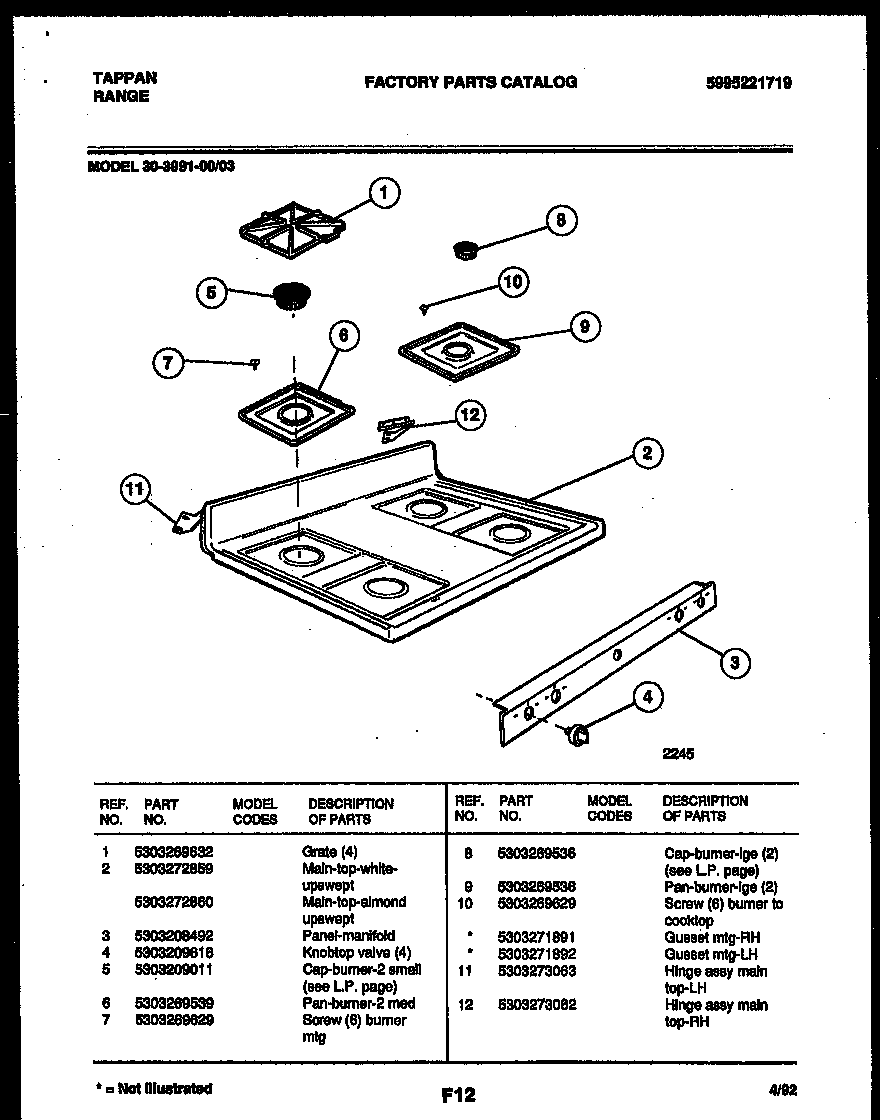 Cooktop parts