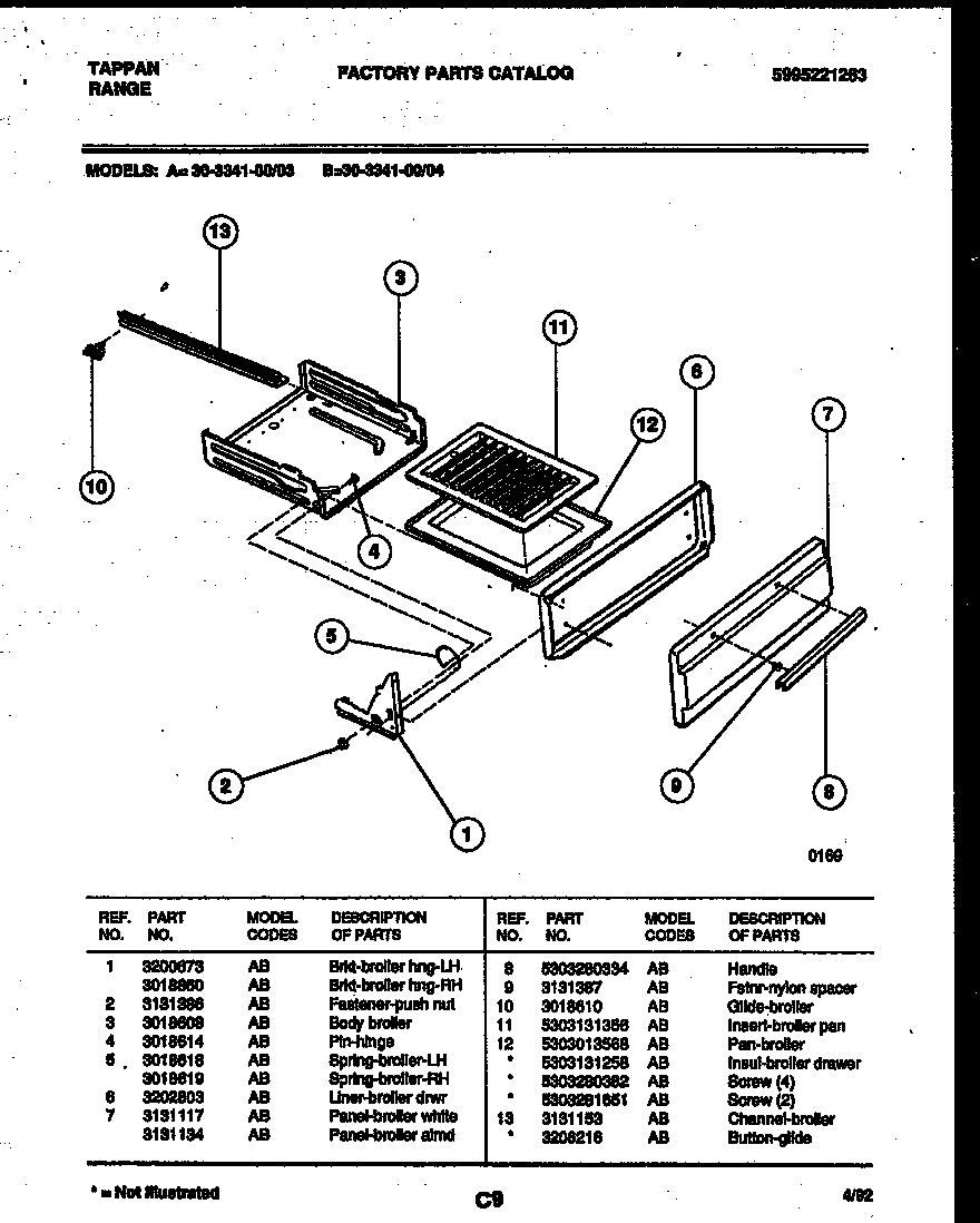 Broiler drawer parts