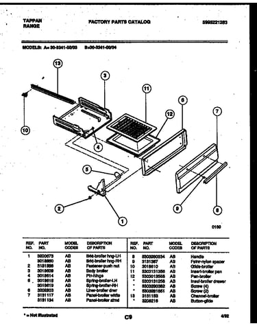 Broiler drawer parts