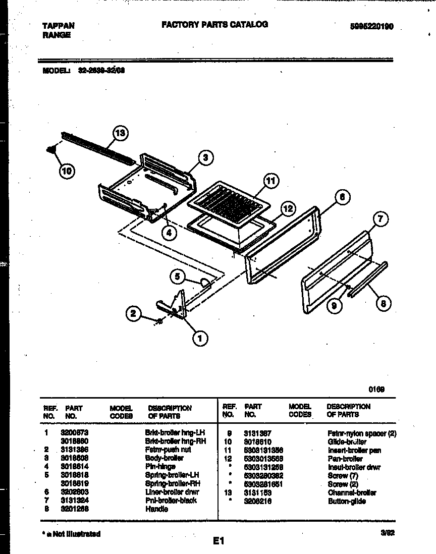Broiler drawer parts