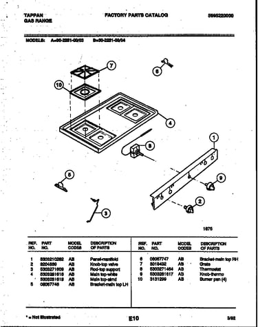 Cooktop parts