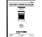 Tappan 30-2542-23-01 cover page diagram