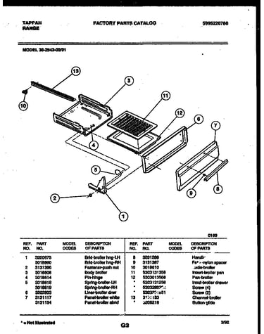 Broiler drawer parts