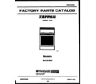 Tappan 30-2132-00-01 cover page diagram