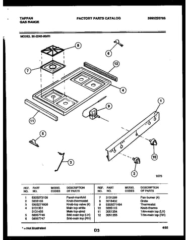 Cooktop parts