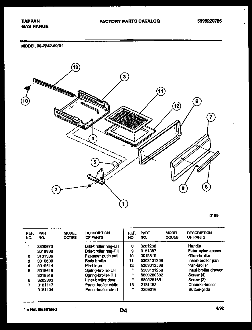 BROILER DRAWER PARTS