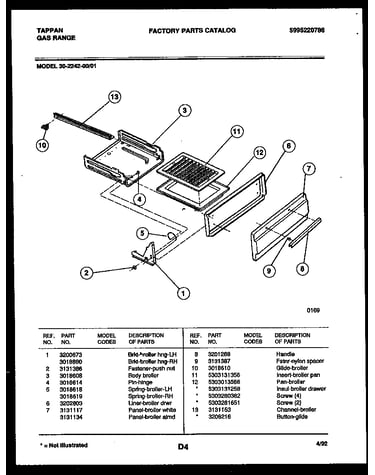 Broiler drawer parts