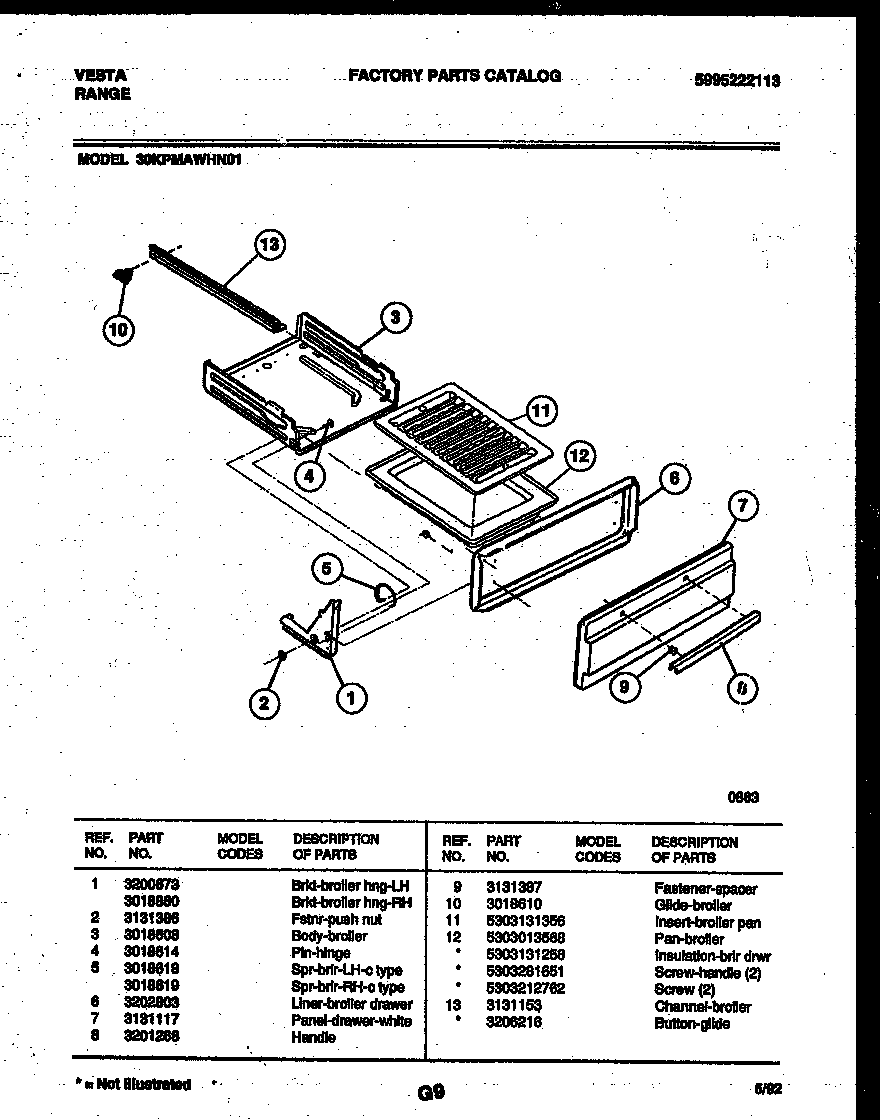 BROILER DRAWER PARTS