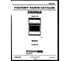 Tappan 30-3852-00-01 cover page diagram