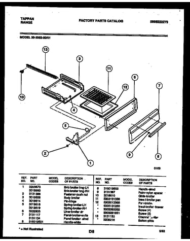Broiler drawer parts