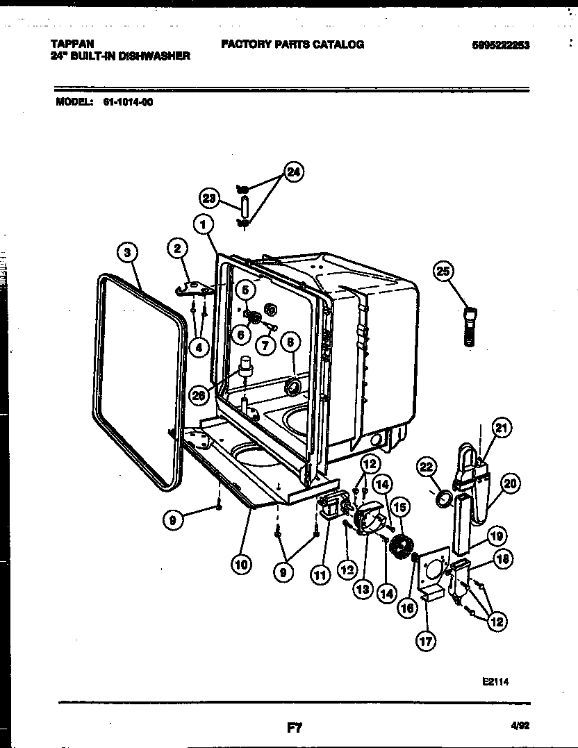 Tub and frame parts