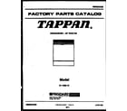 Tappan 61-1082-10-00 cover sheet diagram