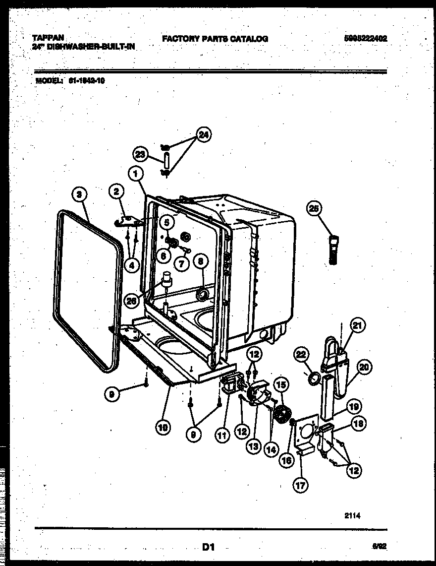 Tub and frame parts