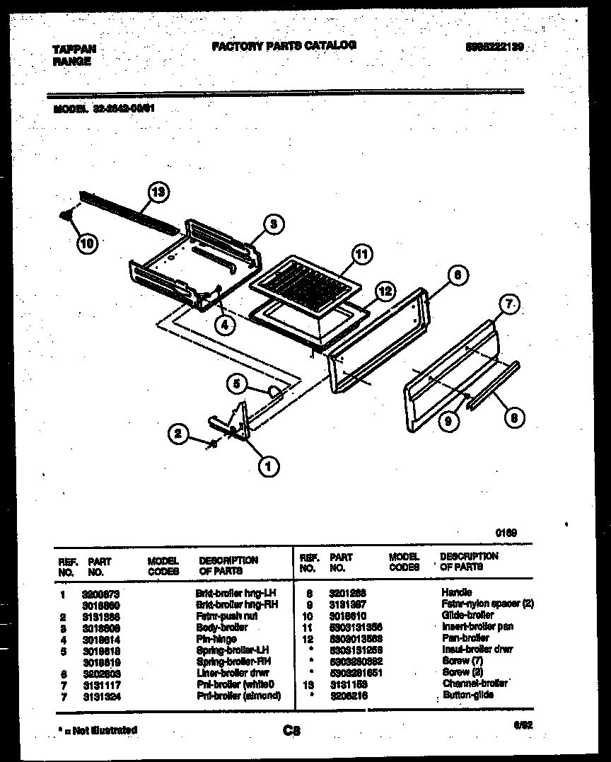 Broiler drawer parts