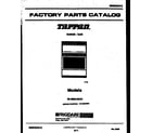 Tappan 30-3982-00-01 cover page diagram