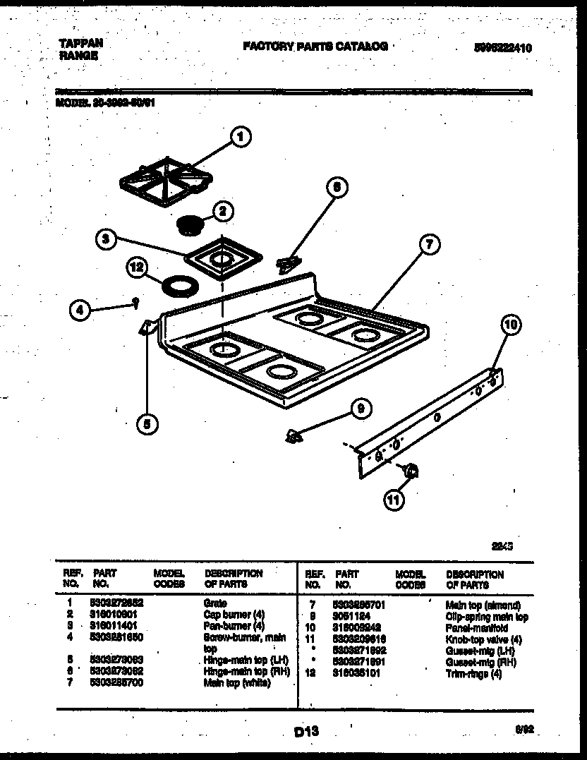 Cooktop parts