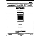 Tappan 31-2452-00-01 cover page diagram