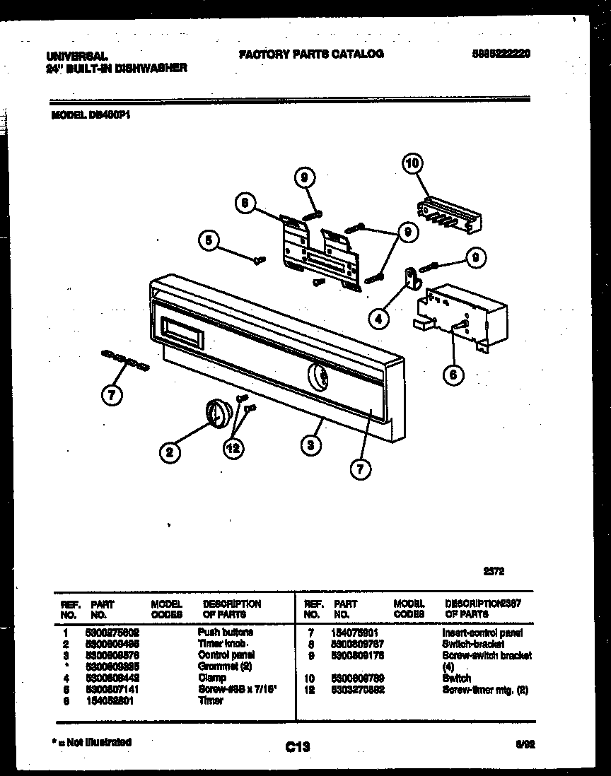 CONSOLE AND CONTROL PARTS