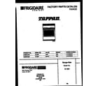 Tappan 30-3981-00-03 cover page diagram