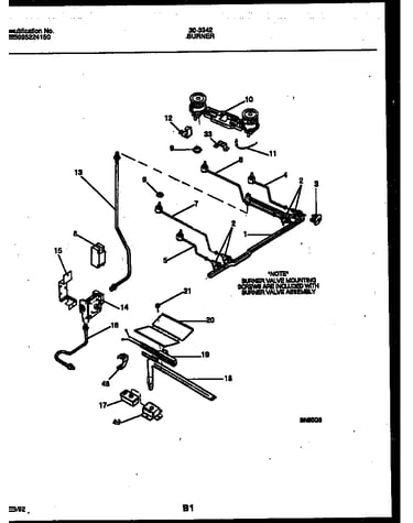 Burner, manifold and gas control