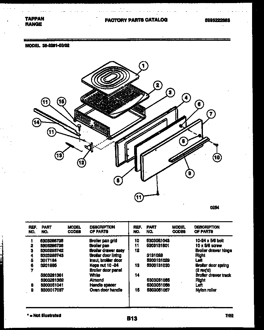 BROILER DRAWER PARTS