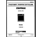 Tappan 12-4990-00-03 cover page diagram