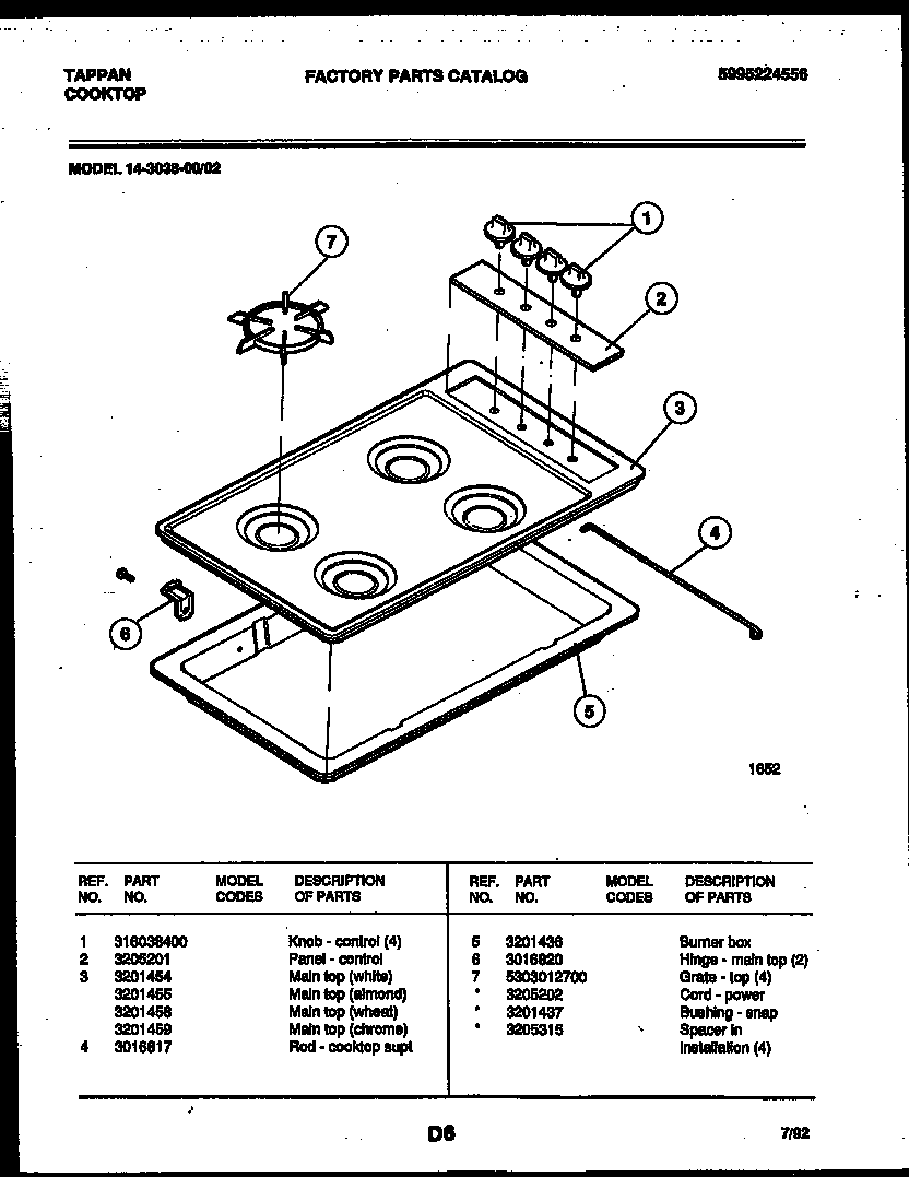 Cooktop parts