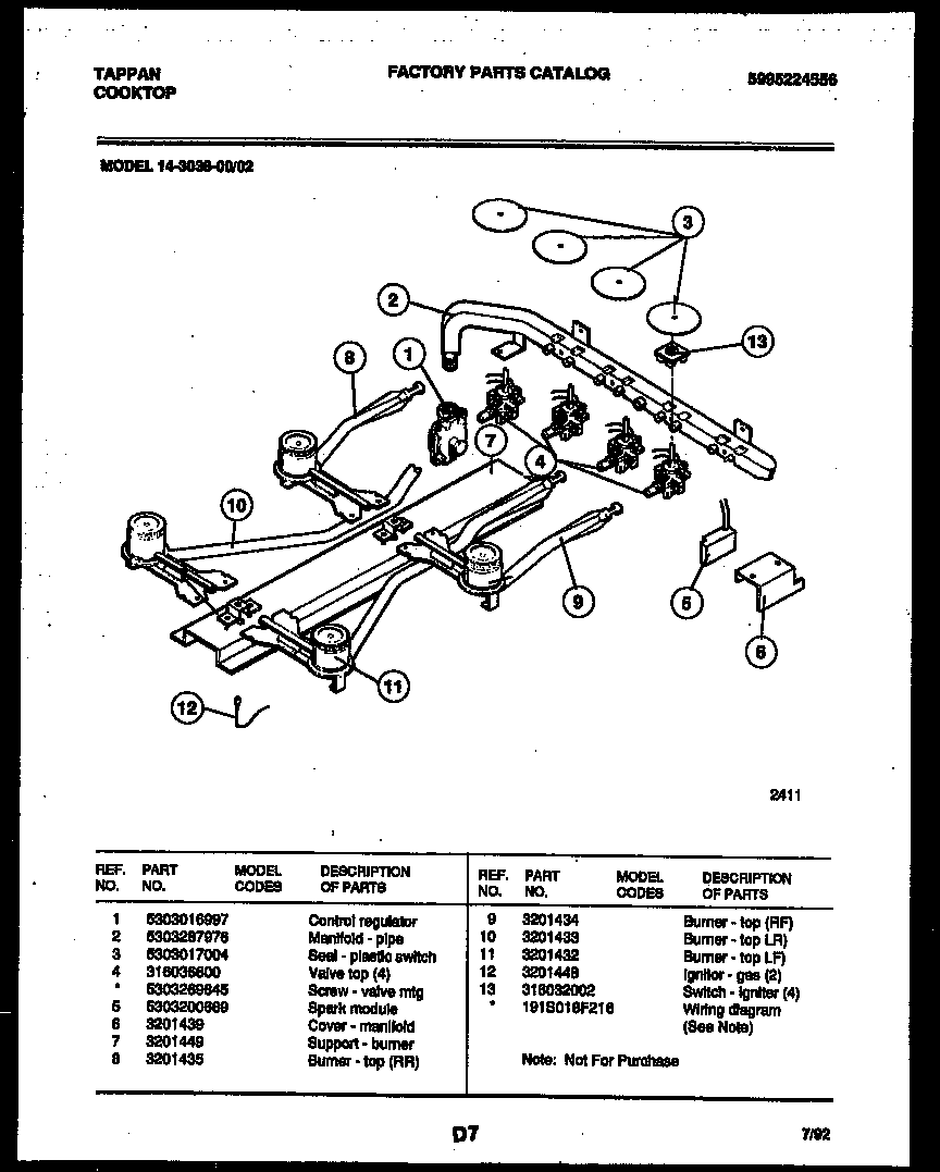 BURNER, MANIFOLD AND GAS CONTROL