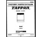 Tappan 61-1092-10-00 cover sheet diagram