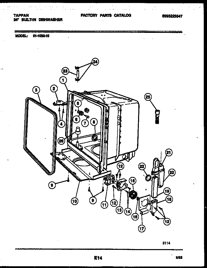 Tub and frame parts