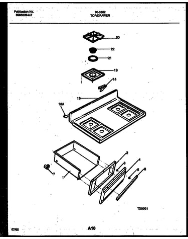 Cooktop and drawer parts