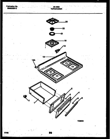 Cooktop and drawer parts