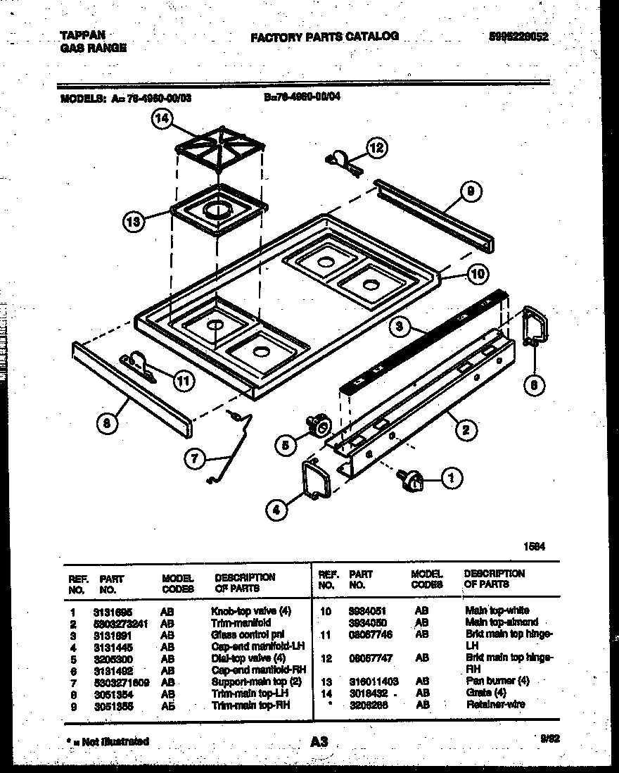 Cooktop parts