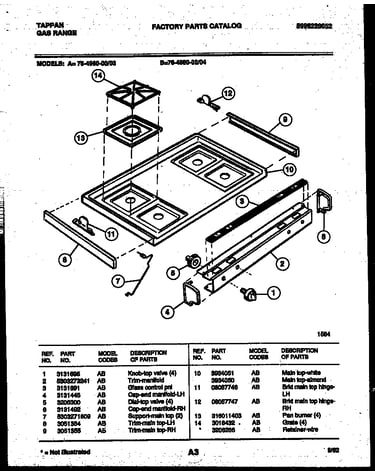 Cooktop parts