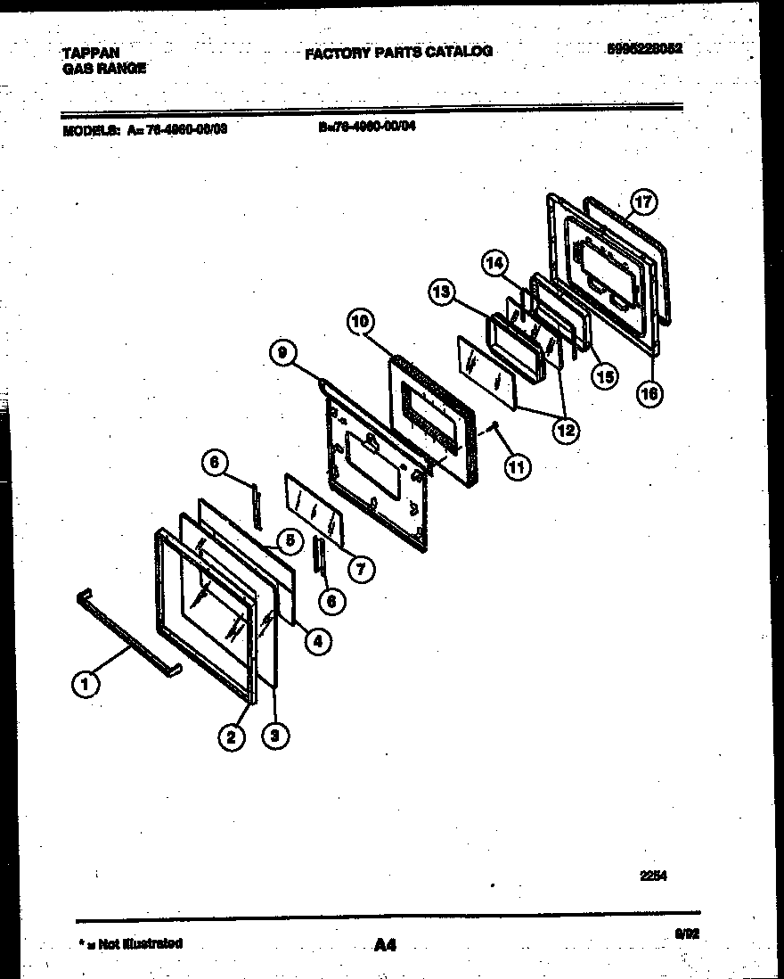 Lower oven door parts