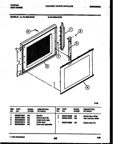 Upper oven door parts