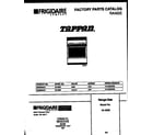 Tappan 30-2552-23-01 cover page diagram