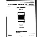 Tappan 30-3851-23-05 cover page diagram