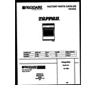 Tappan 30-4982-00-01 cover page diagram