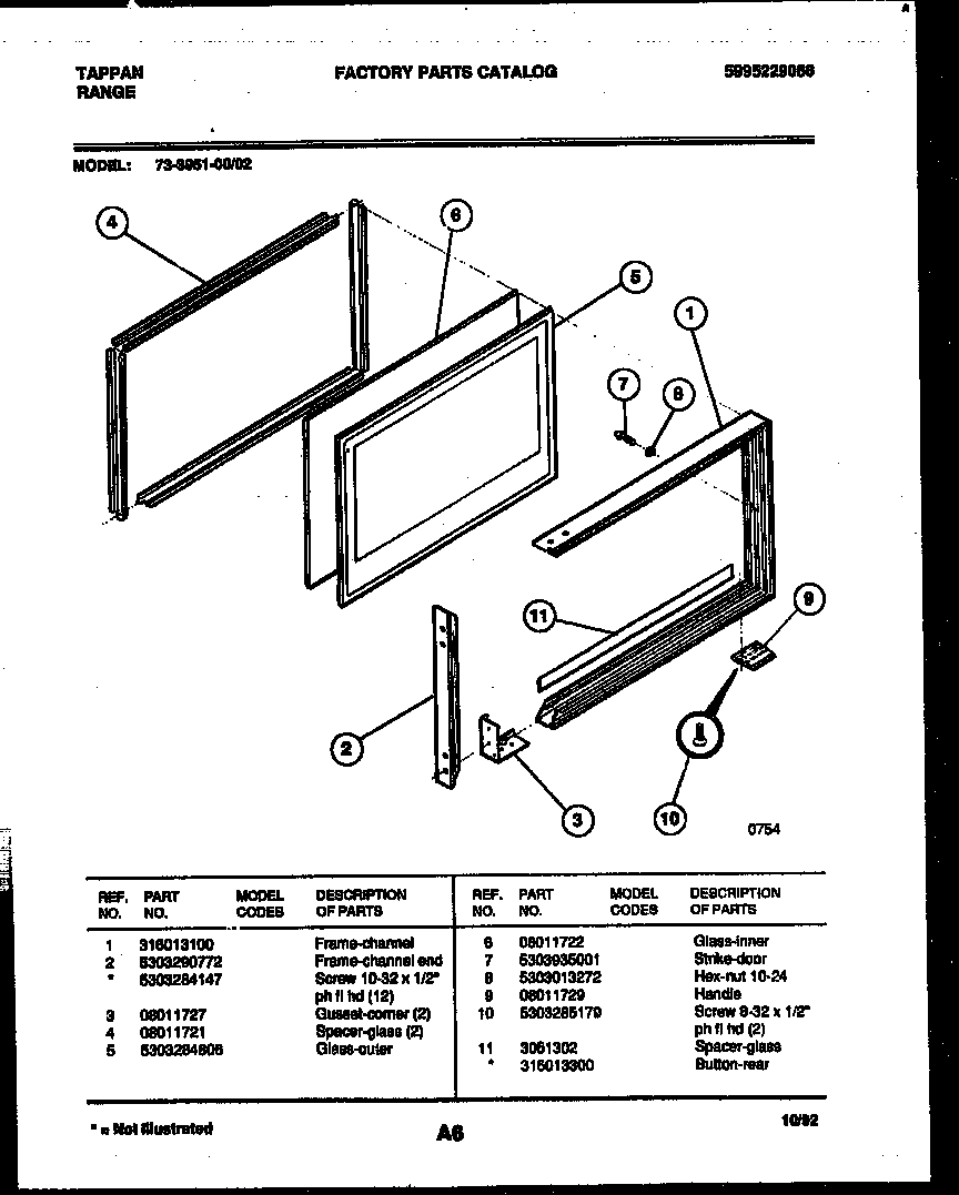 Upper oven door parts