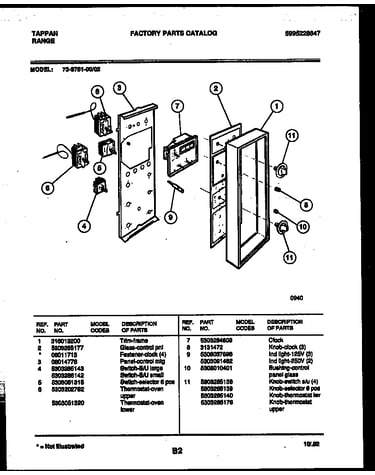Lower oven door parts