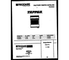 Tappan 31-4592-00-01 cover page diagram