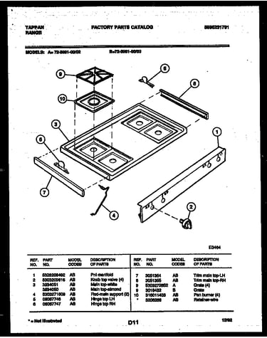 Cooktop parts