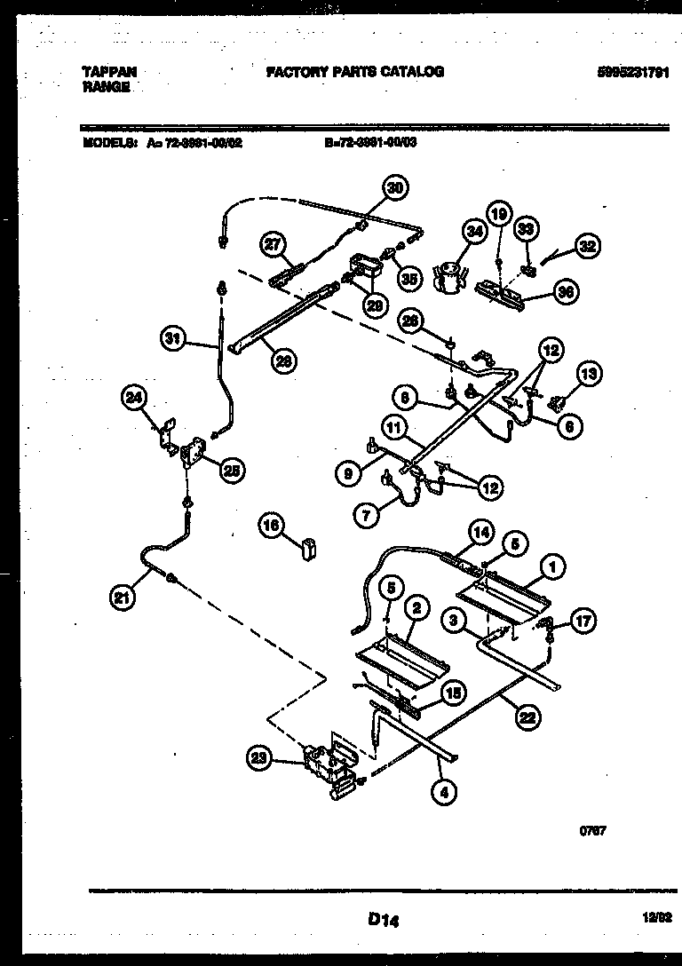 BURNER, MANIFOLD AND GAS CONTROL