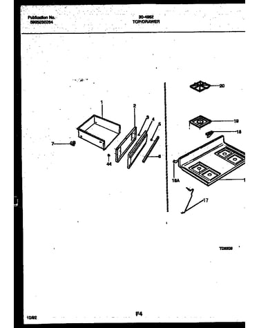 Cooktop and drawer parts
