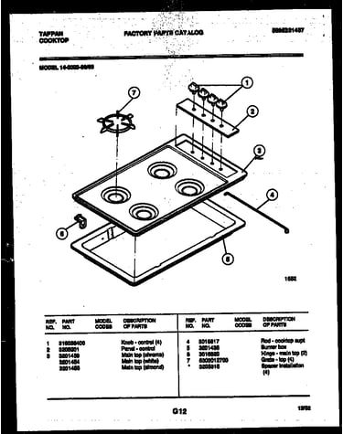 Cooktop parts
