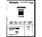Tappan 30-2239-00-09 cover page diagram