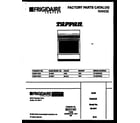 Tappan 30-2241-00-04 cover page diagram
